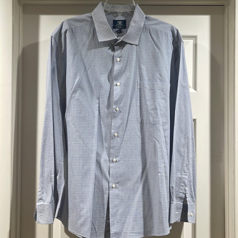 Men’s Dockers fitted stretch collar dress shirt, size extra large